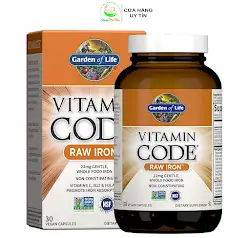 vien uong bo sung sat Garden of Life Vitamin Code® Raw Iron 1 1